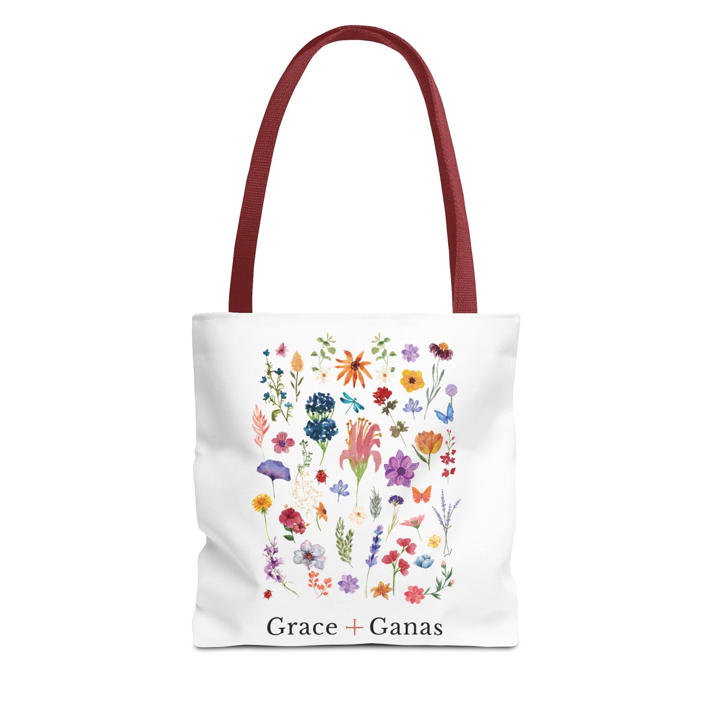 Grace + Ganas Floral Logo Tote Bag