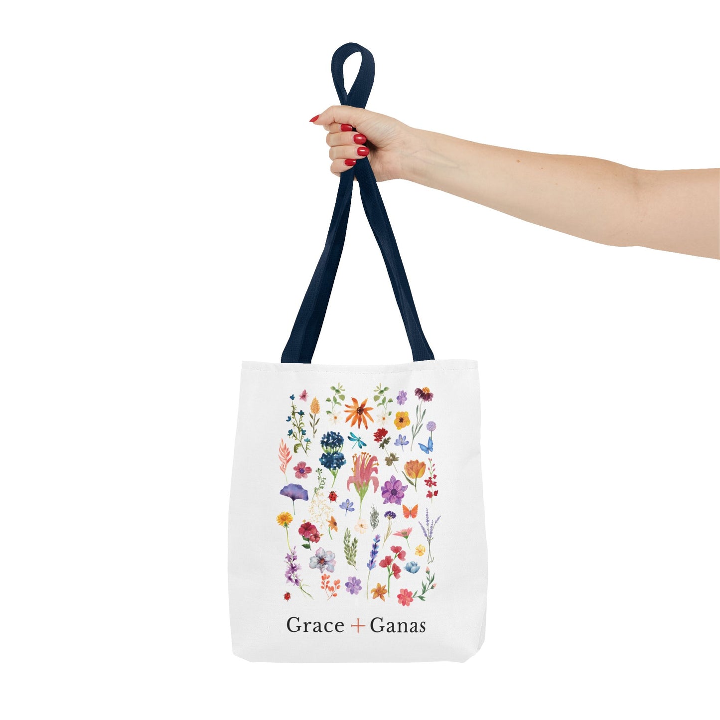 Grace + Ganas Floral Logo Tote Bag