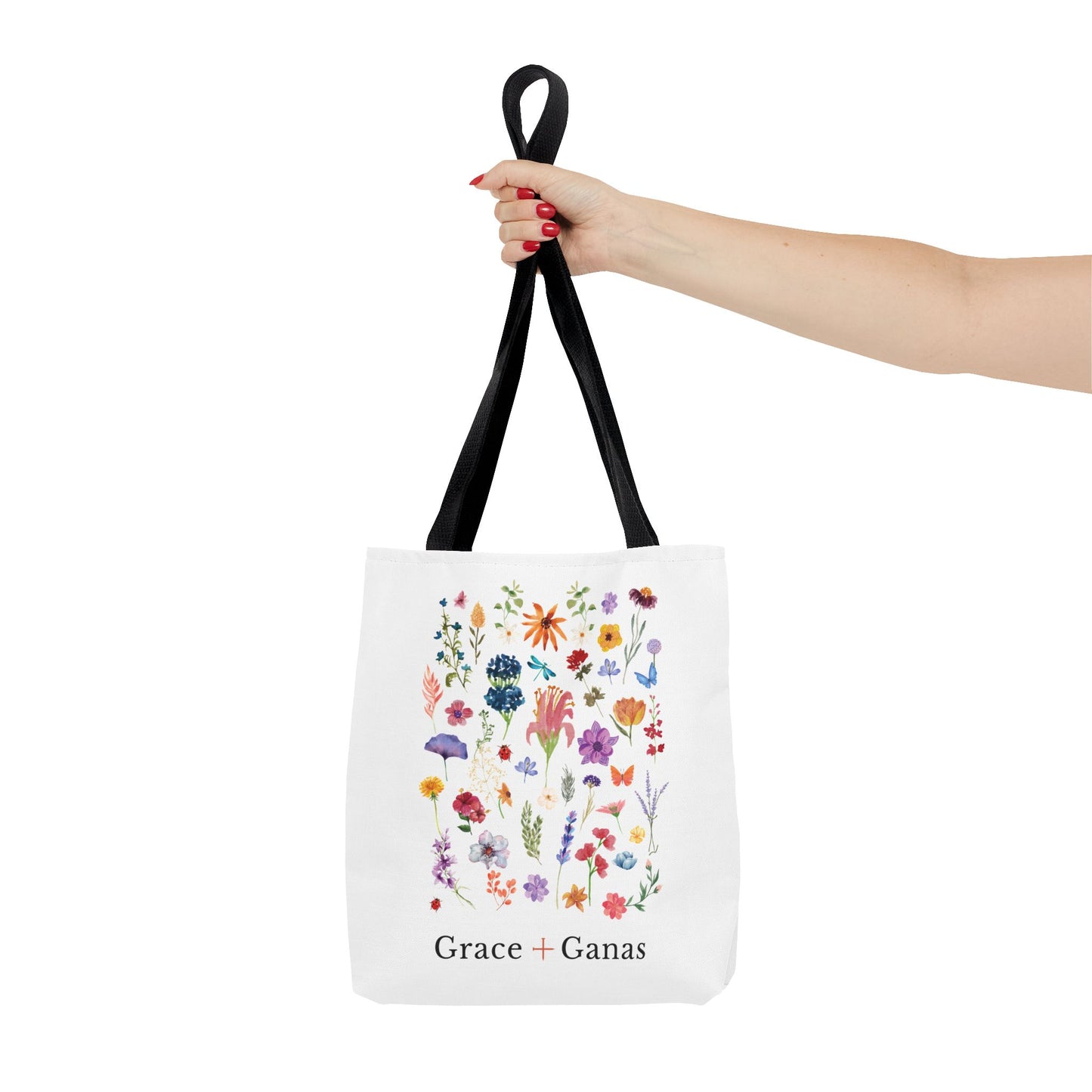 Grace + Ganas Floral Logo Tote Bag