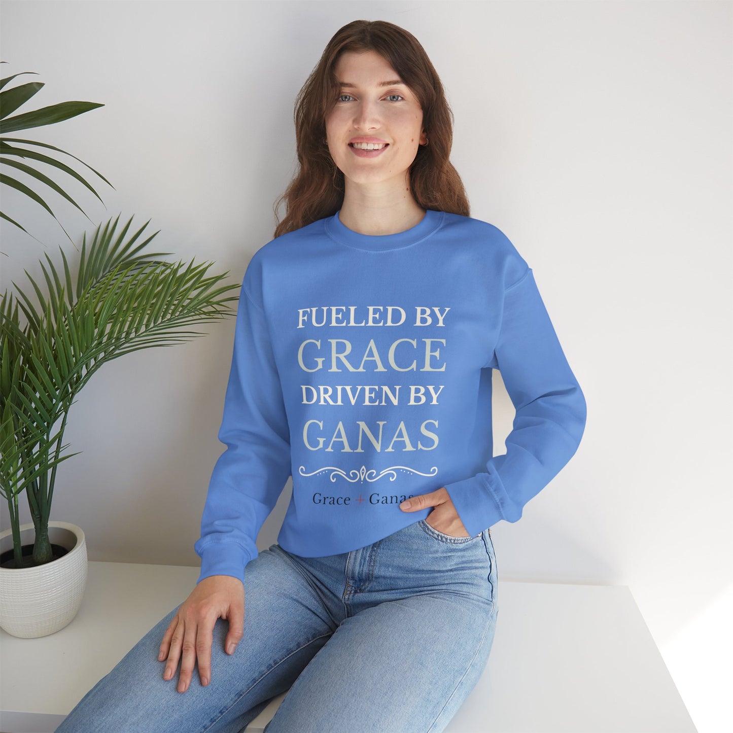 Fueled by Grace, Driven by Ganas | Unisex Crewneck Sweatshirt