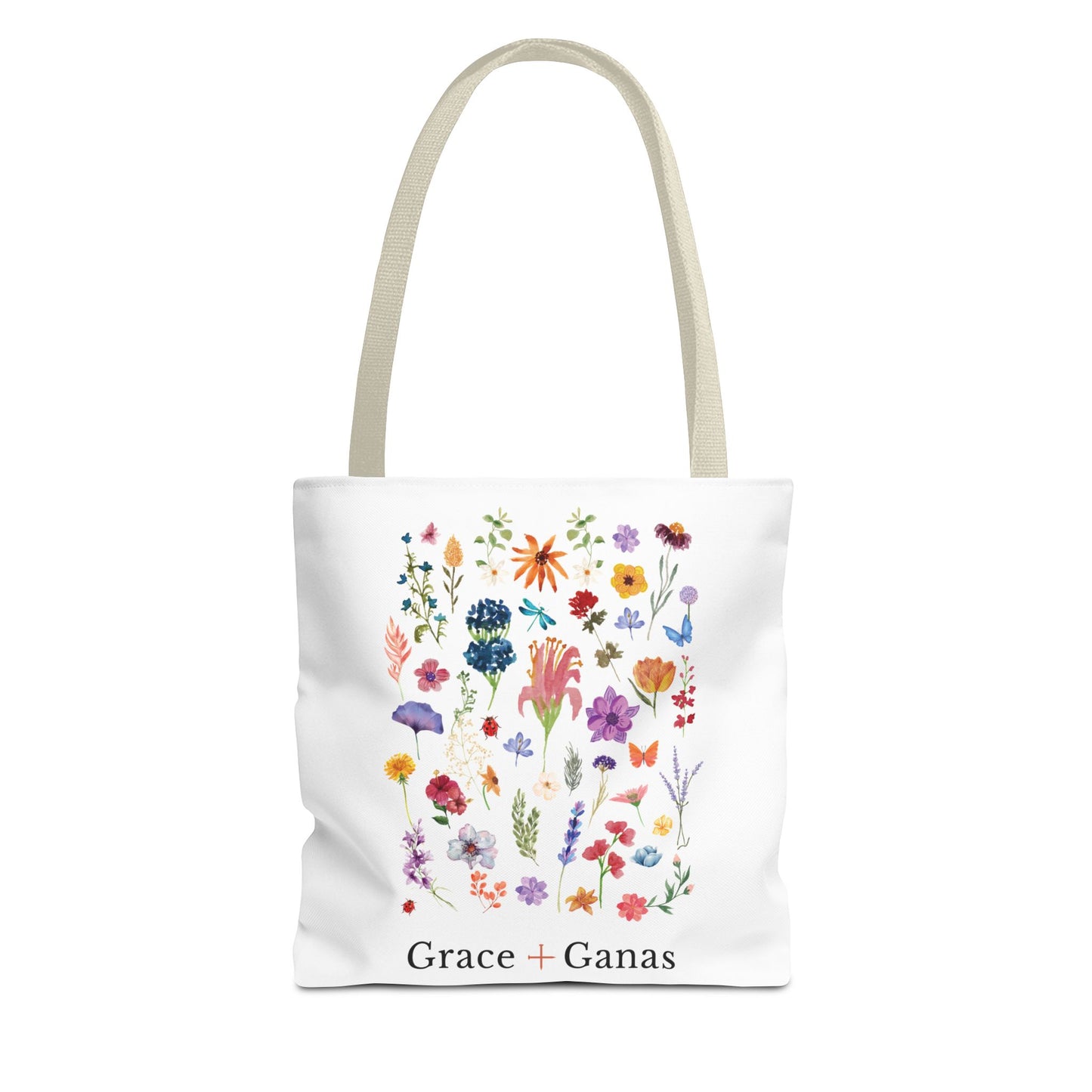 Grace + Ganas Floral Logo Tote Bag