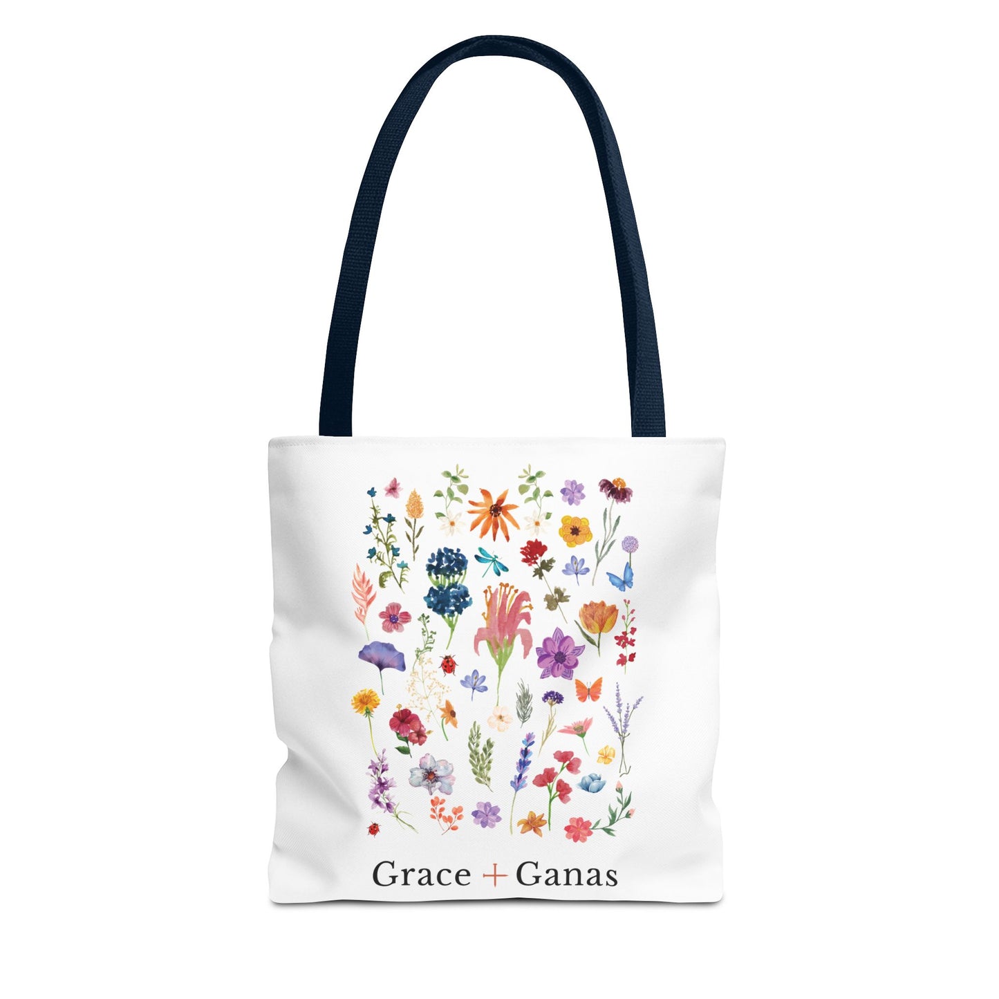 Grace + Ganas Floral Logo Tote Bag