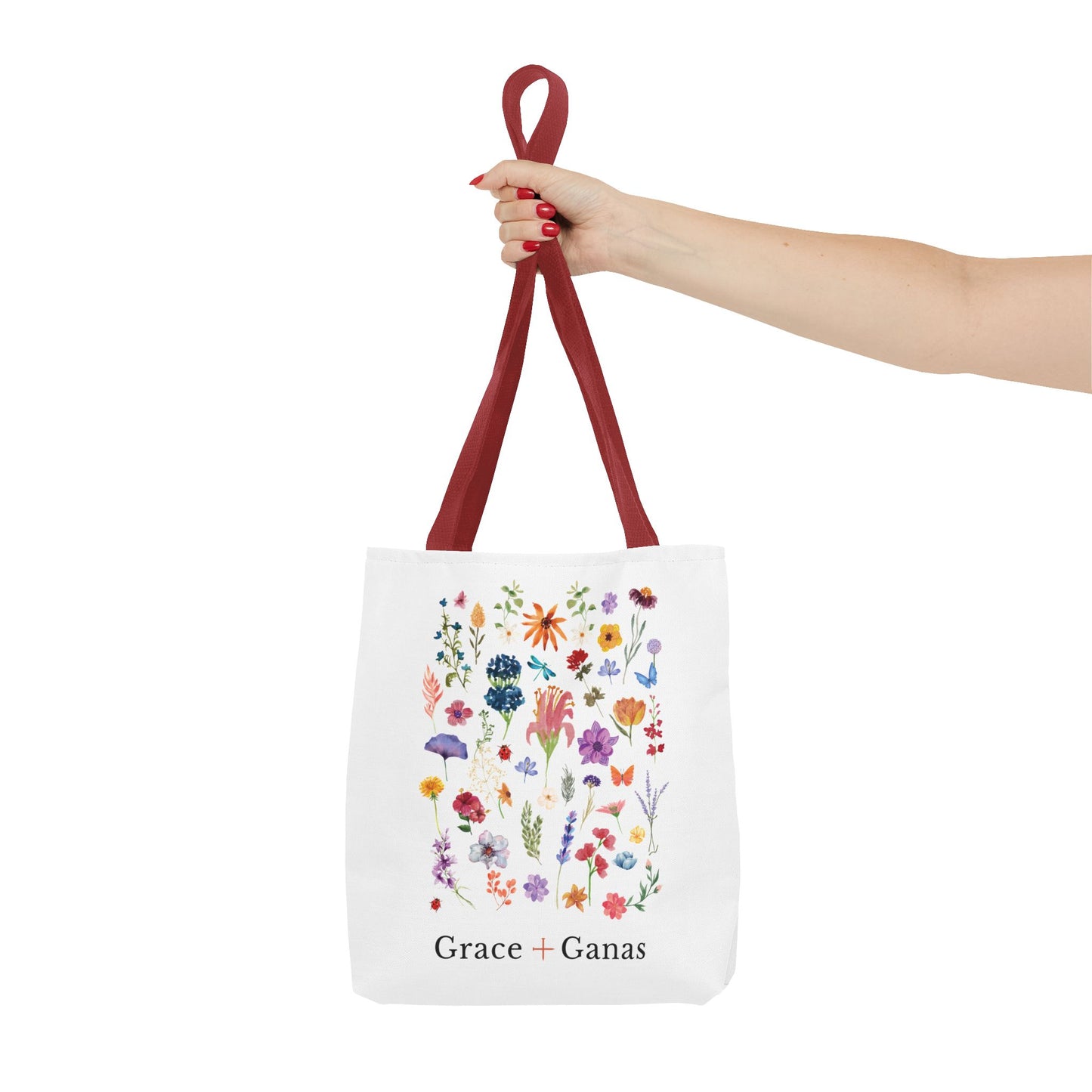 Grace + Ganas Floral Logo Tote Bag