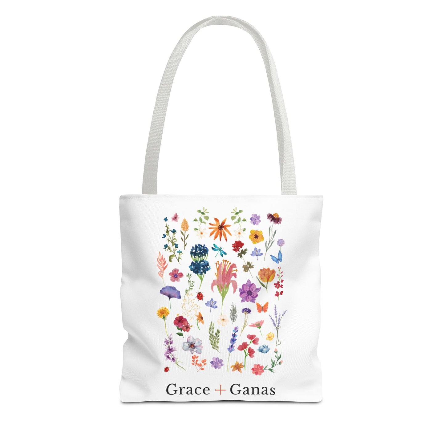 Grace + Ganas Floral Logo Tote Bag