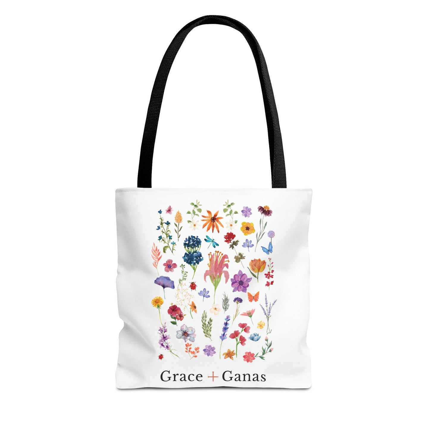 Grace + Ganas Floral Logo Tote Bag